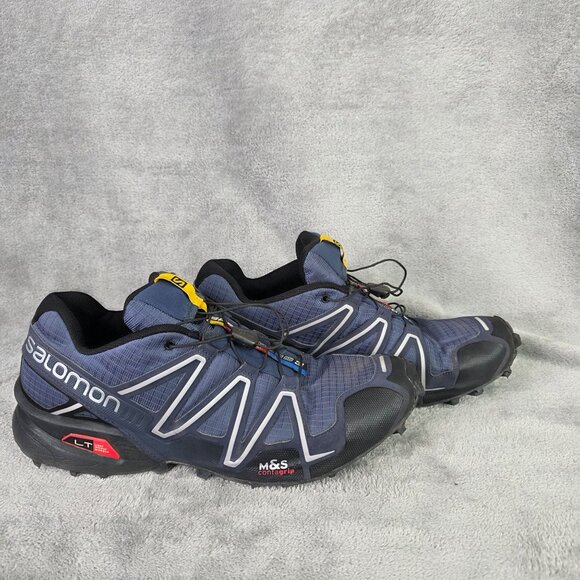 Mens Salomon Speedcross 3 Trail Running Shoes Blue & Black Contragrip Size 12.5 - Picture 7 of 9